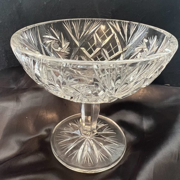 Vintage 1950's Polish Crystal Footed Bowl - Picture 5 of 6